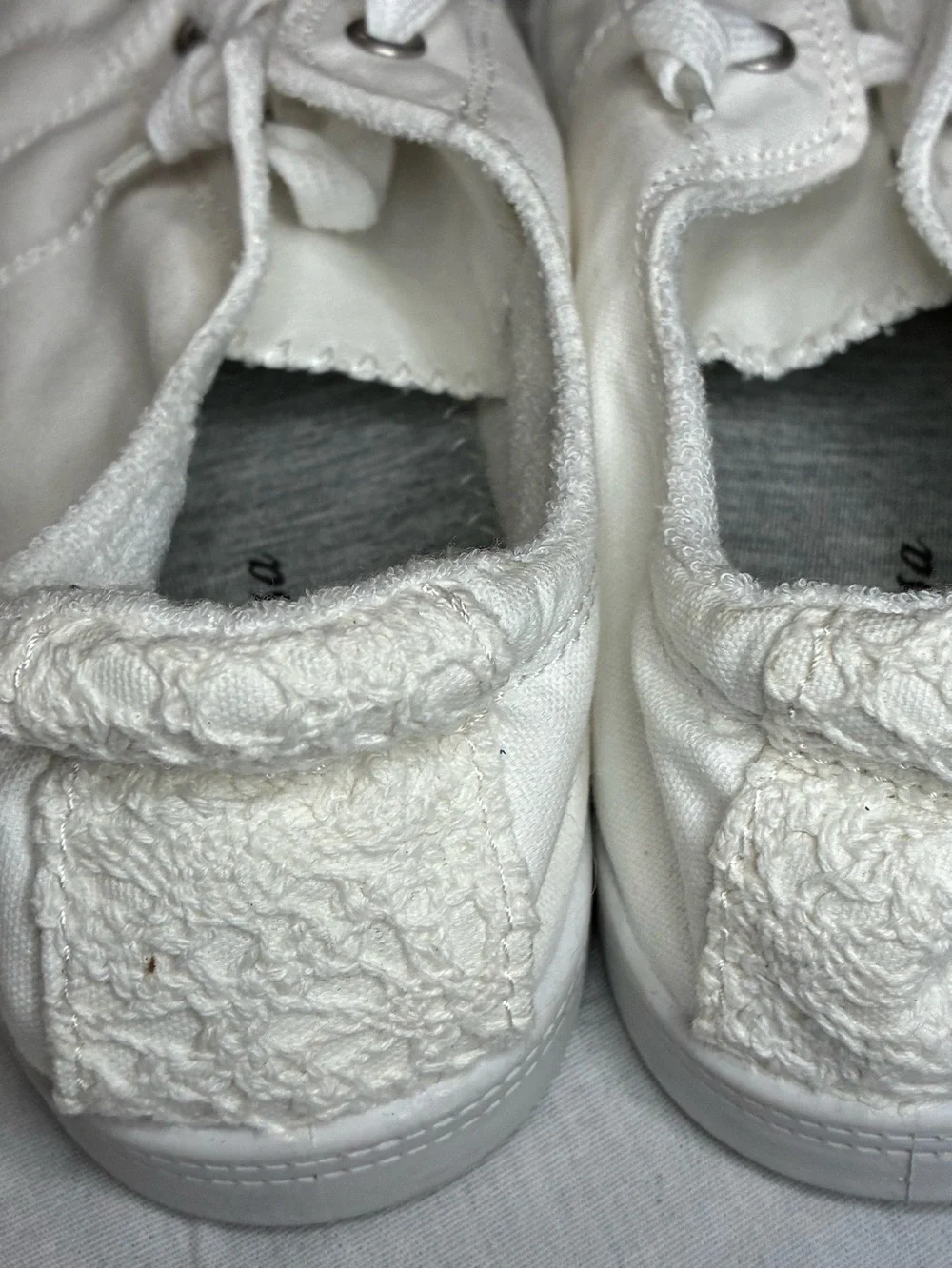 Women's White Canvas Lace-Up Sneakers